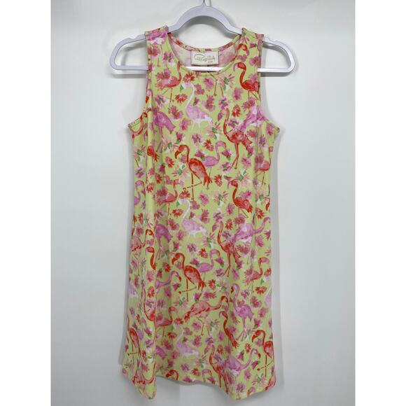Pappagallo Womens Pink Yellow Flamingo Sleeveless Dress NEW Small - Picture 9 of 10